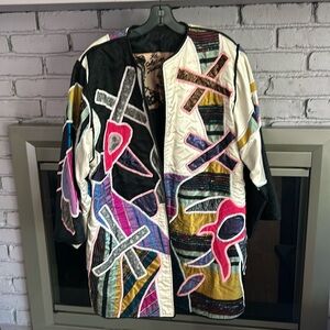 Vintage Applique Patchwork Jacket Judith Roberts La Colección